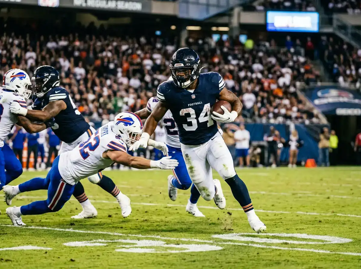 NFL player performing a rushing play during a regular season game highlighting player prop bet categories